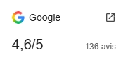 Avis Google 4,6/5